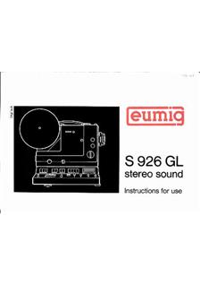 Eumig S 926 manual. Camera Instructions.